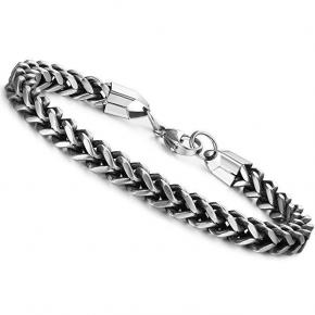 Men's Fashion Keel Chain Front and Back Chain Stainless steel Bracelet