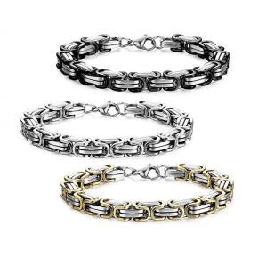 6-8mm wide Byzantine Titanium Steel Emperor Ring Chain Stainless Steel Men's Bracelet