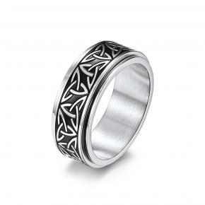 Celtic Triangle Knot Rotatable Stainless Steel Ring