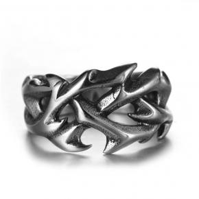 Stainless Steel Vintage Casting Personality Thorns Rattan Ring