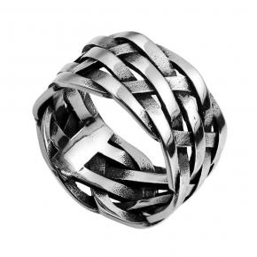 Punk Fashion Personality Stainless Steel Braided Vintage Hemp Rope Ring