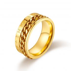 New Rotating Viking letters Gold Plated Trendy Personality Ring