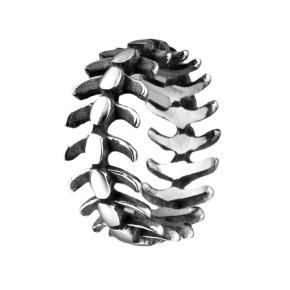 Vintage Men's Stainless Steel Fish Bone Personality Punk Titanium Steel Ring