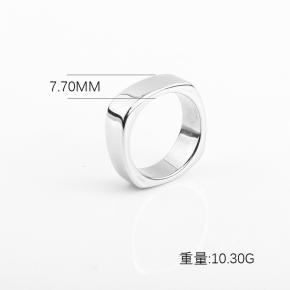 Stainless Steel Men's Fashion 7.7mm Width Simple Polished Ring