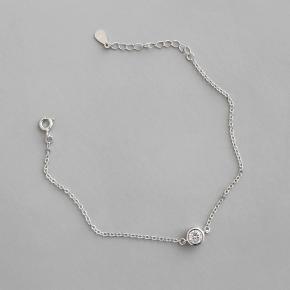 Simple Solitaire Zircon S925 Sterling Silver Bracelet