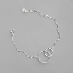 Double Circle S925 Sterling Silver Bracelet