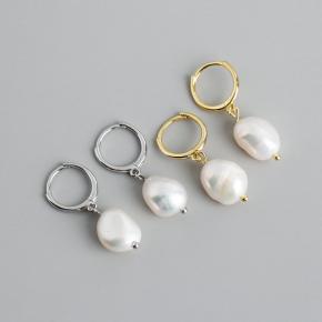 Baroque freshwater pearl s925 sterling silver earrings