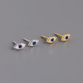 Devil's Eye Diamond S925 Sterling Silver Earrings