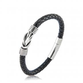 Genuine Leather Stainless Steel Magnet Buckle Bracelet