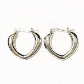 Heart Shaped High Polished Stainless Steel Hollow Earrings