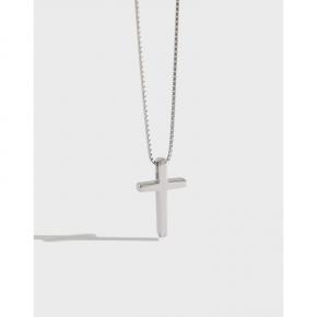 Simple Versatile Cross S925 Sterling Silver Necklace