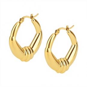 New Design High Polished Stainless Steel Hollow earrings 