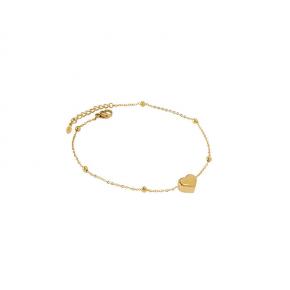 Simple Golden Bean Love Anklet Stainless steel