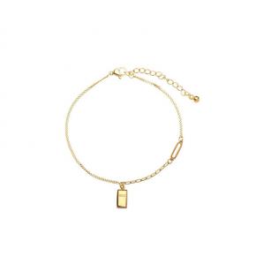 Gold Plate Paperclip Chain Stainless Steel Anklet