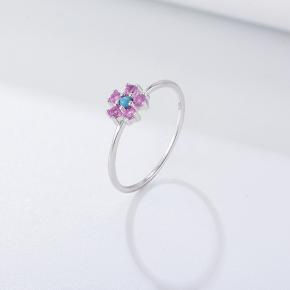 Turquoise Flower S925 Sterling Silver Ring