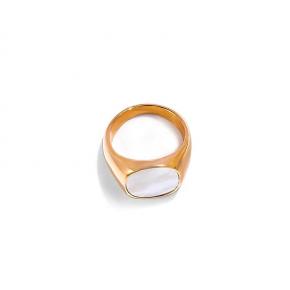 Oval shape White Mother of Pearl Stainless steel Ring