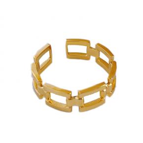 18K Gold Motorcycle Chain Open Adjustable Ring