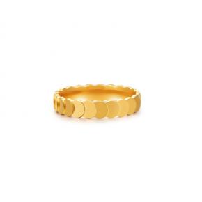 18K Gold Fish Scale Titanium Steel Ring