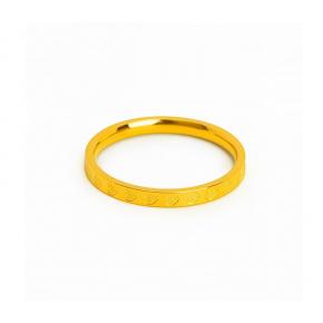 Heart Stamp Stainless Steel 18K Gold Ring