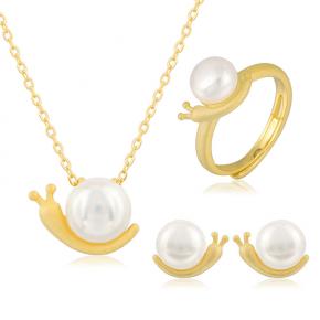 Freshwater Pearl Snail S925 Sterling Silver Set