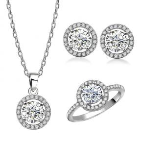 Zircon Crystal S925 Sterling Silver Set