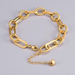 Geometric Thick Chain Bracelet in 18K Gold Plated Stainless Steel