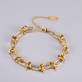 Knotted Design 18K Gold Plated Stainless Steel Bracelet